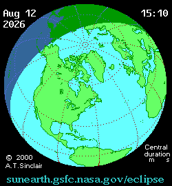 Aug 12 2026, sunearth.gsfc.nasa.gov/eclipse의 이해를 돕기 위한 화면으로 자세한 내용은 하단 표에서 확인하실 수 있습니다.