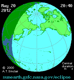May 21 2012, sunearth.gsfc.nasa.gov/eclipse의 이해를 돕기 위한 화면으로 자세한 내용은 하단 표에서 확인하실 수 있습니다.