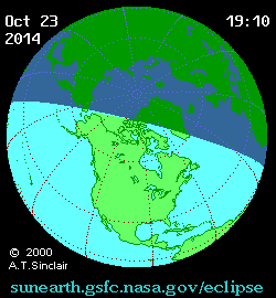 Oct 23 2014, sunearth.gsfc.nasa.gov/eclipse의 이해를 돕기 위한 화면으로 자세한 내용은 하단 표에서 확인하실 수 있습니다.
