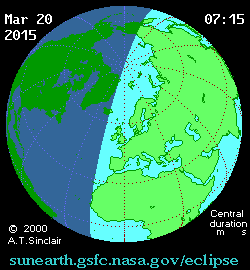 Mar 20 2015, sunearth.gsfc.nasa.gov/eclipse의 이해를 돕기 위한 화면으로 자세한 내용은 하단 표에서 확인하실 수 있습니다.