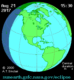 Aug 21 2017, sunearth.gsfc.nasa.gov/eclipse의 이해를 돕기 위한 화면으로 자세한 내용은 하단 표에서 확인하실 수 있습니다.