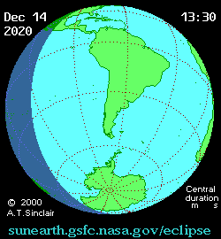 Dec 14 2020, sunearth.gsfc.nasa.gov/eclipse의 이해를 돕기 위한 화면으로 자세한 내용은 하단 표에서 확인하실 수 있습니다.