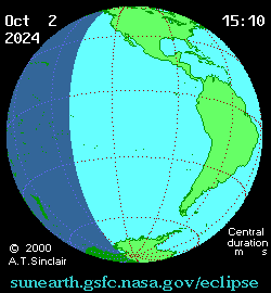 Oct 2 2024, sunearth.gsfc.nasa.gov/eclipse의 이해를 돕기 위한 화면으로 자세한 내용은 하단 표에서 확인하실 수 있습니다.