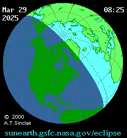 Mar 29 2025, sunearth.gsfc.nasa.gov/eclipse의 이해를 돕기 위한 화면으로 자세한 내용은 하단 표에서 확인하실 수 있습니다.