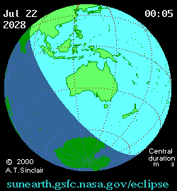 Jul 22 2028, sunearth.gsfc.nasa.gov/eclipse의 이해를 돕기 위한 화면으로 자세한 내용은 하단 표에서 확인하실 수 있습니다.