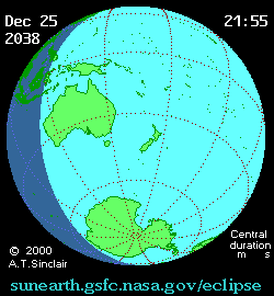 Dec 26 2038, sunearth.gsfc.nasa.gov/eclipse의 이해를 돕기 위한 화면으로 자세한 내용은 하단 표에서 확인하실 수 있습니다.