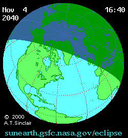 Nov 4 2040, sunearth.gsfc.nasa.gov/eclipse의 이해를 돕기 위한 화면으로 자세한 내용은 하단 표에서 확인하실 수 있습니다.