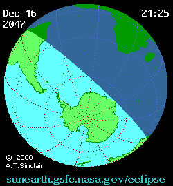 Dec 16 2047, sunearth.gsfc.nasa.gov/eclipse의 이해를 돕기 위한 화면으로 자세한 내용은 하단 표에서 확인하실 수 있습니다.