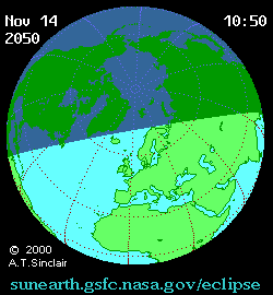 Nov 14 2050, sunearth.gsfc.nasa.gov/eclipse의 이해를 돕기 위한 화면으로 자세한 내용은 하단 표에서 확인하실 수 있습니다.